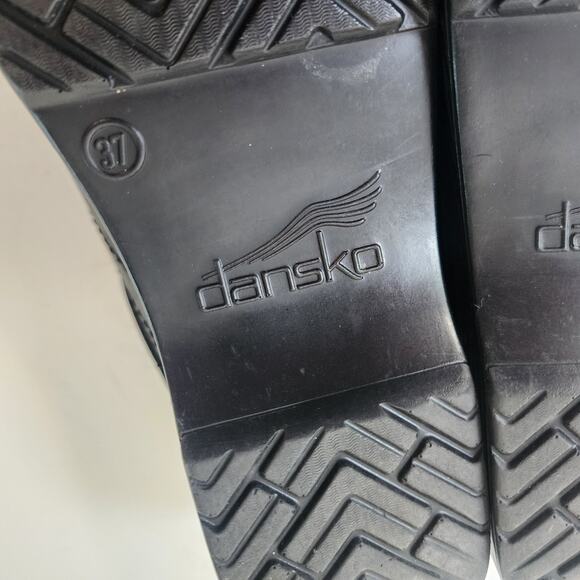 Dansko Oiled Leather Clogs EU 37 US 6.5-7 Black Slip On Classic Shoe - Picture 8 of 8